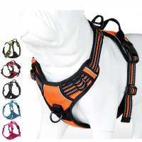 Customized Soft Front Dog Harness Adjustable Reflective Oxford Easy Control Handle No Pull Dog Harness