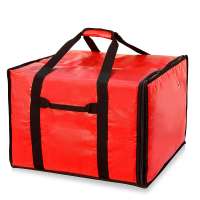 Insulated Pizza Delivery Bag, 20" by 19" by 13" in red heated pizza delivery bags