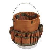 Heavy duty waterproof brown bucket tool bag organizer fits 5 gallon buckets