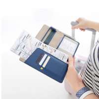 Hot sale PU Leather Passport Holder Travel Wallet rifd Ticket Document Holder